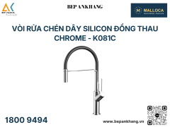 Vòi rửa chén dây Silicon đồng thau Chrome - K081C
